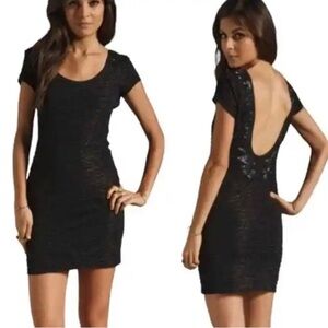 Free People Beaded Body Con Low Back Dress Small